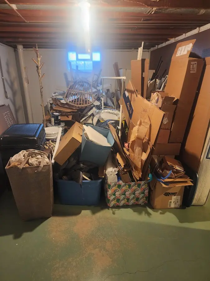 Roll-off dumpster container at job site for 20 Yard Dumpster Rental in Laurel